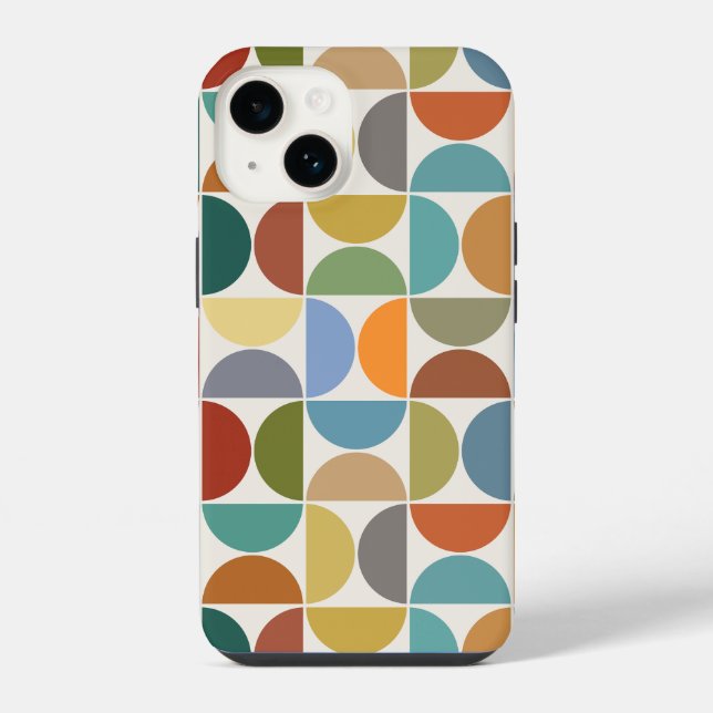 MCM Semicircles Big Pattern Colour on Cream iPhone Case (Back)