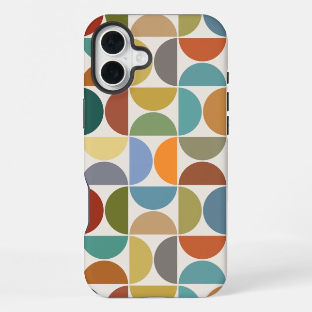 MCM Semicircles Big Pattern Colour on Cream iPhone Case (Back)