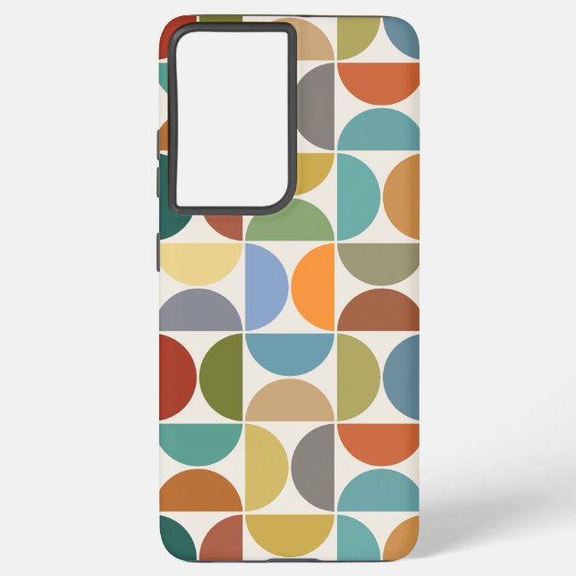MCM Semicircles Big Pattern Colour on Cream Samsung Galaxy S21+ Case (Back)
