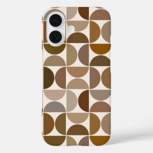 MCM Semicircles Browns+Cream Big Pattern iPhone 16 Case