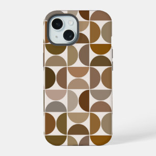 MCM Semicircles Browns+Cream Big Pattern iPhone 15 Case