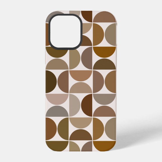 MCM Semicircles Browns+Cream Big Pattern iPhone Case (Back)