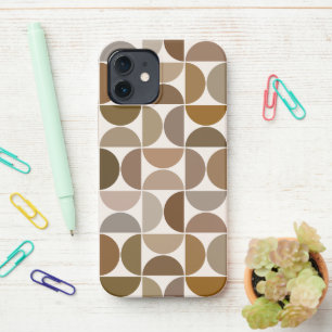 MCM Semicircles Browns+Cream Big Pattern iPhone 12 Case