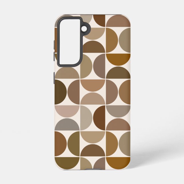 MCM Semicircles Browns+Cream Big Pattern Samsung Galaxy S21 Case (Back)