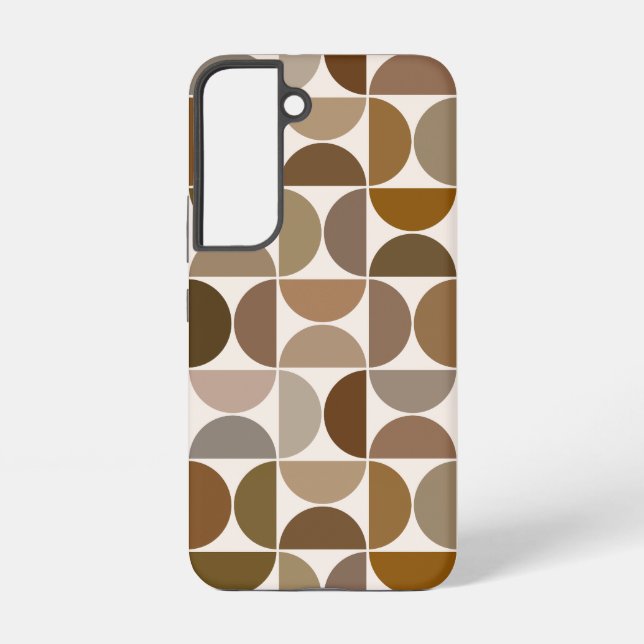 MCM Semicircles Browns+Cream Big Pattern Samsung Galaxy S22 Case (Back)