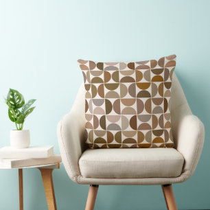 MCM Semicircles Browns+Cream Pattern Cushion