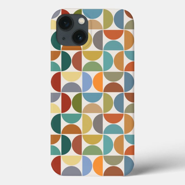 MCM Semicircles Pattern Colour on Cream Case-Mate iPhone Case (Back)