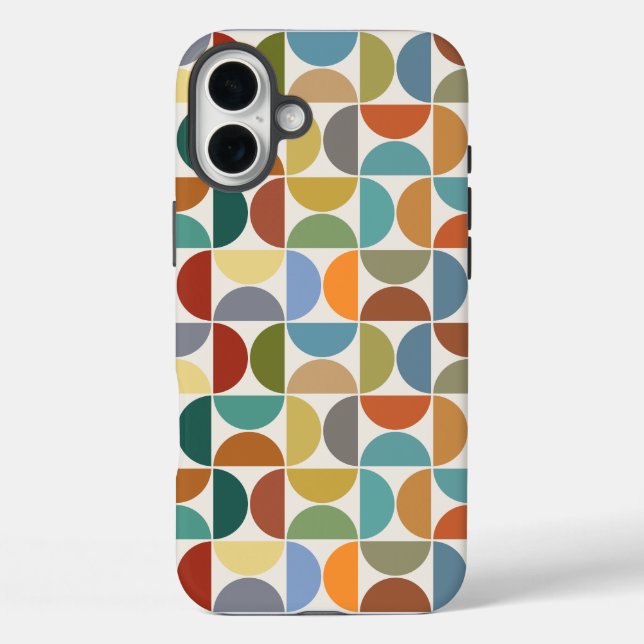 MCM Semicircles Pattern Colour on Cream Case-Mate iPhone Case (Back)