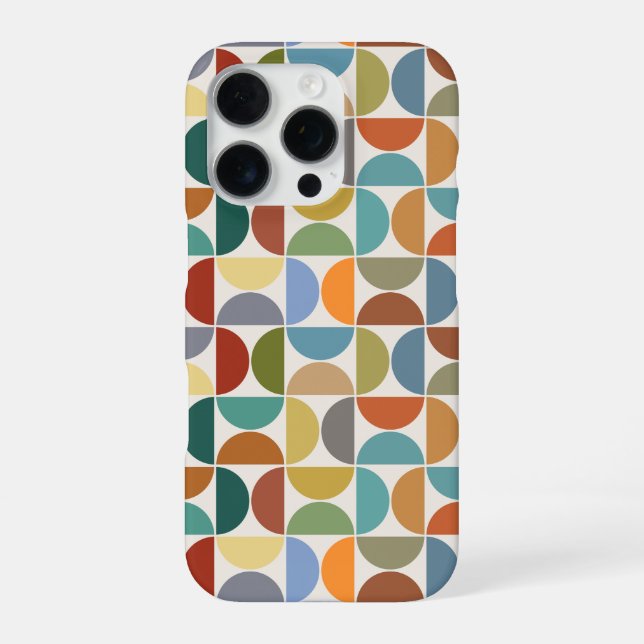 MCM Semicircles Pattern Colour on Cream iPhone Case (Back)