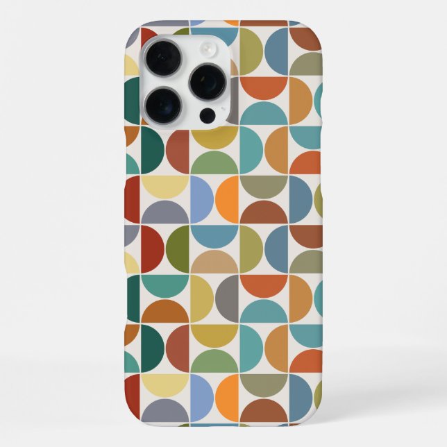 MCM Semicircles Pattern Colour on Cream iPhone Case (Back)