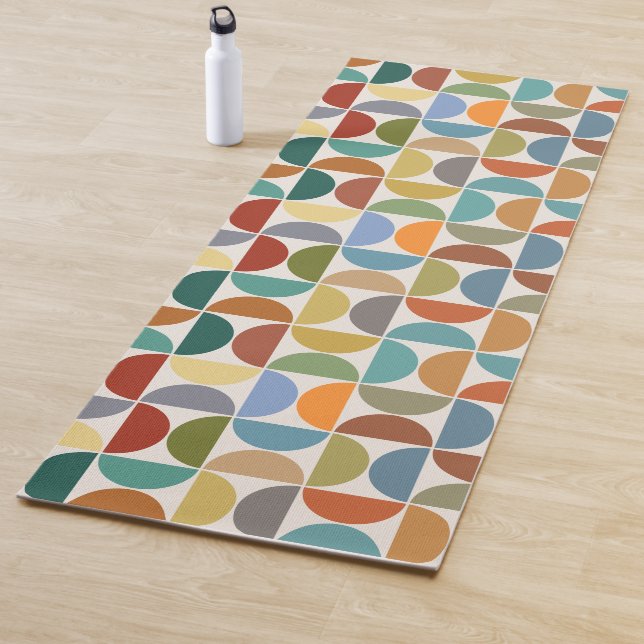 MCM Semicircles Pattern Colour on Cream Yoga Mat (In Situ)