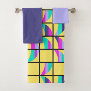 MCM Tic-Tac-Toe  Bath Towel Set