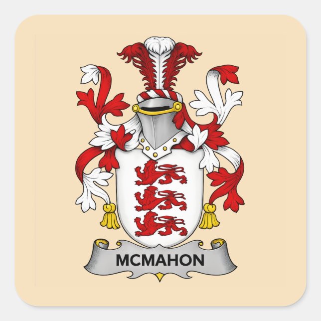 McMahon Family Coat of Arms Square Sticker (Front)