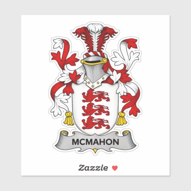 McMahon Family Coat of Arms Vinyl Sticker (Sheet)