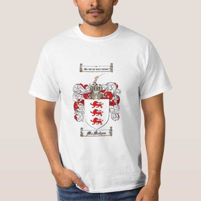 Mcmahon Family Crest - Mcmahon Coat of Arms T-Shirt (Front)