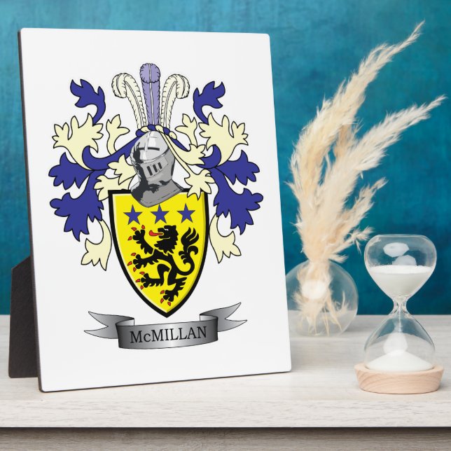 McMillan Family Crest Coat of Arms Plaque (Side)