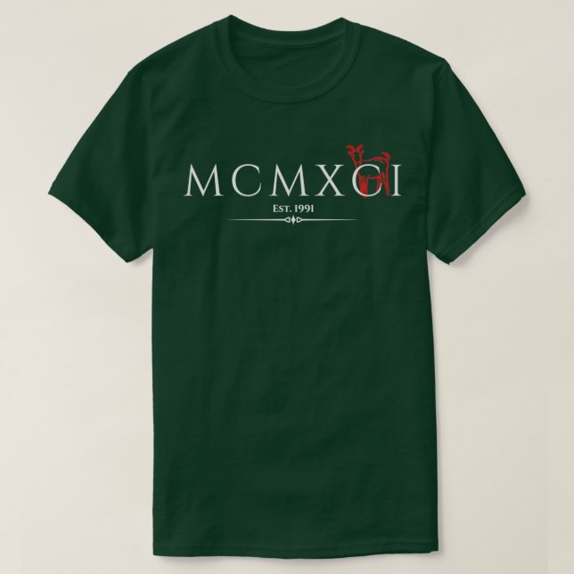 MCMXCI Est  T-Shirt (Design Front)