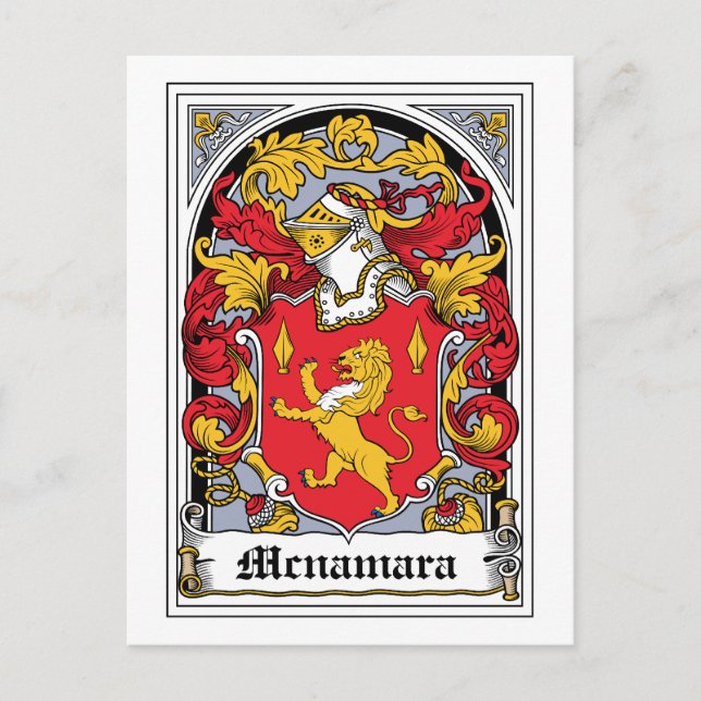 Mcnamara Family Crest Postcard (Front)