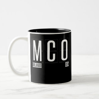MCO - Orlando Airport Code Design Two-Tone Coffee Mug