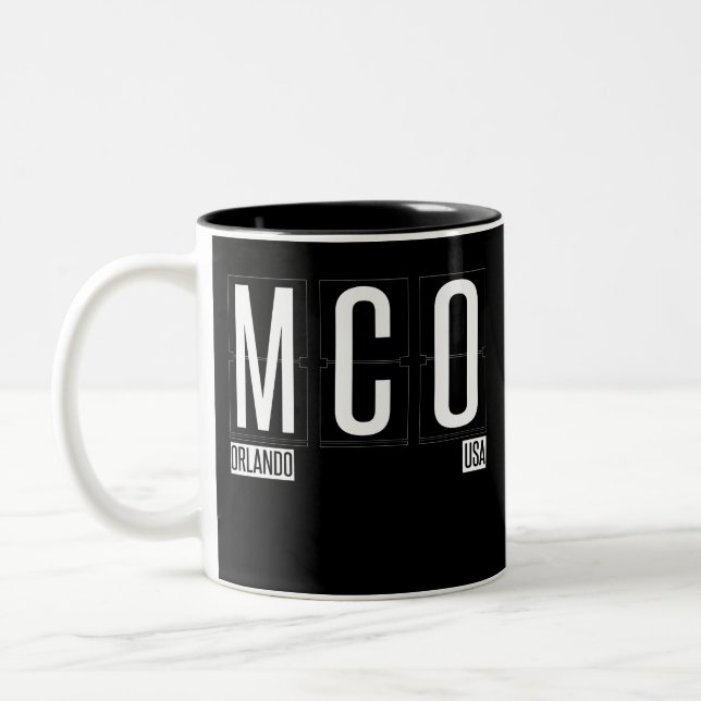 MCO - Orlando Airport Code Design Two-Tone Coffee Mug (Left)
