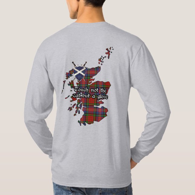 McPherson Clan Badge and Tartan Long Sleeve T-Shirt (Back)