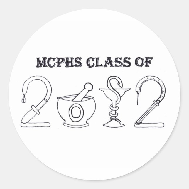 MCPHS Class of 2012 Classic Round Sticker (Front)