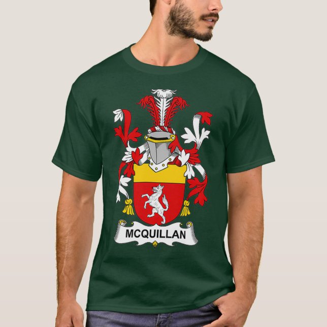 McQuillan Coat of Arms  Family Crest T-Shirt (Front)