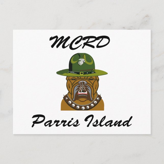 MCRD Parris Island Devil Dog Postcard (Front)