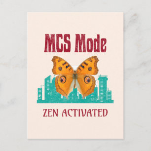 MCS Mode Zen Activated Butterfly Awareness Descri Holiday Postcard