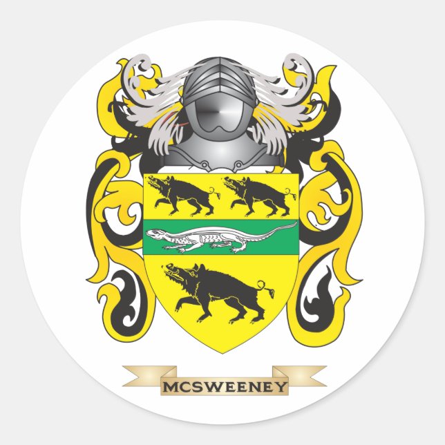 McSweeney Coat of Arms (Family Crest) Classic Round Sticker (Front)