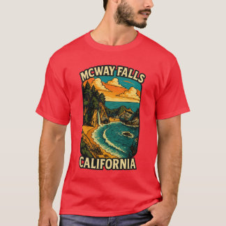 McWay Falls Big Sur California Coastal Waterfall T-Shirt