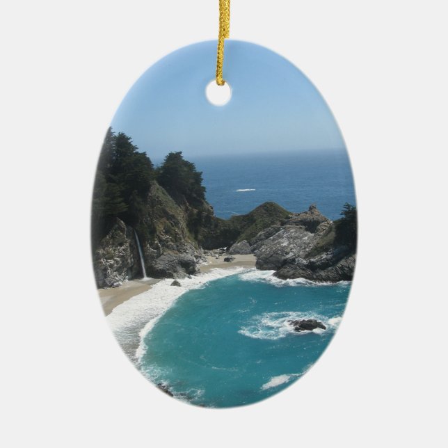 McWay Falls -Big Sur Ceramic Tree Decoration (Front)