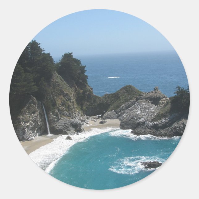 McWay Falls- Big Sur Classic Round Sticker (Front)