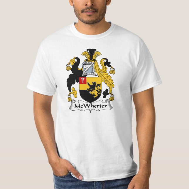 McWherter Family Crest Coat of Arms T-Shirt (Front)
