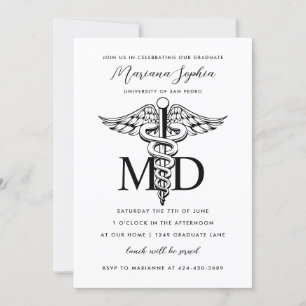MD Doctor of Medicine Graduation Custom Colour Inv Invitation