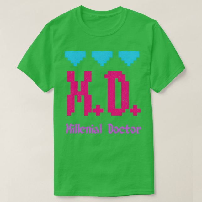 MD for Millenial Doctor 8 Bit T-Shirt (Design Front)