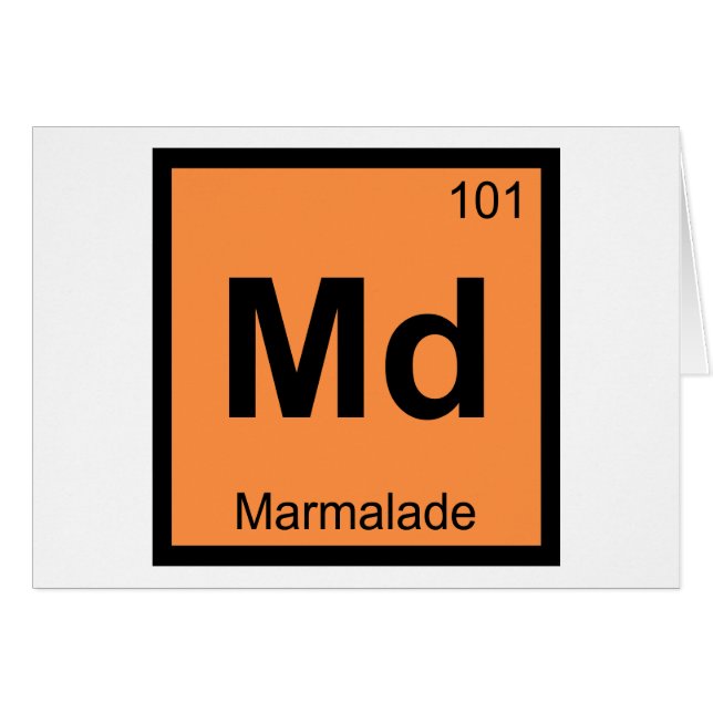 Md - Marmalade Chemistry Periodic Table Symbol (Front Horizontal)