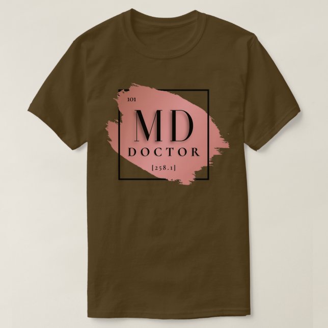 MD Medical Doctor Vers 2 Unique Minimalist Periodi T-Shirt (Design Front)