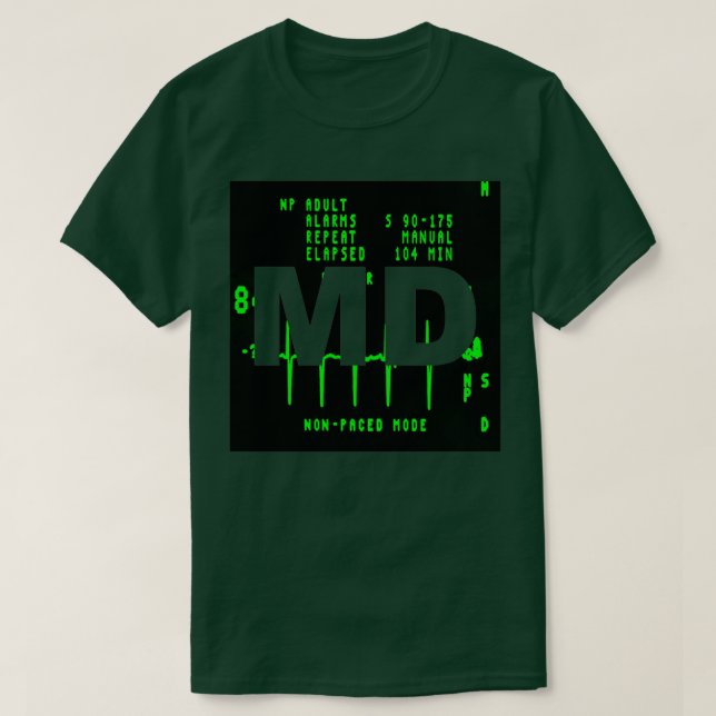 MD Medical Doctor Vitals Logo T-Shirt (Design Front)
