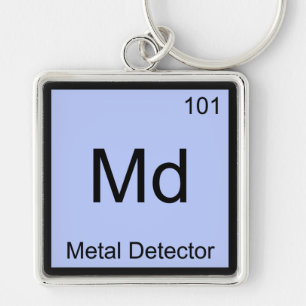 Md - Metal Detector Chemistry Element Symbol Tee Key Ring