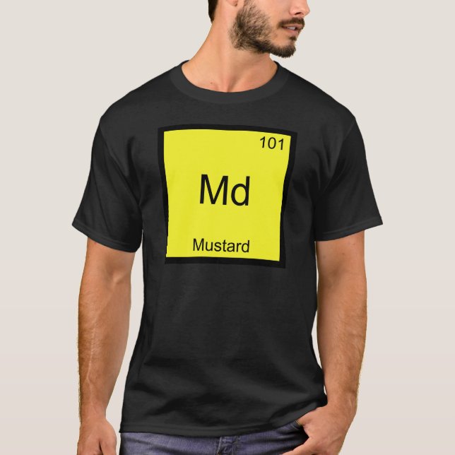 Md - Mustard Funny Chemistry Element Symbol Tee (Front)