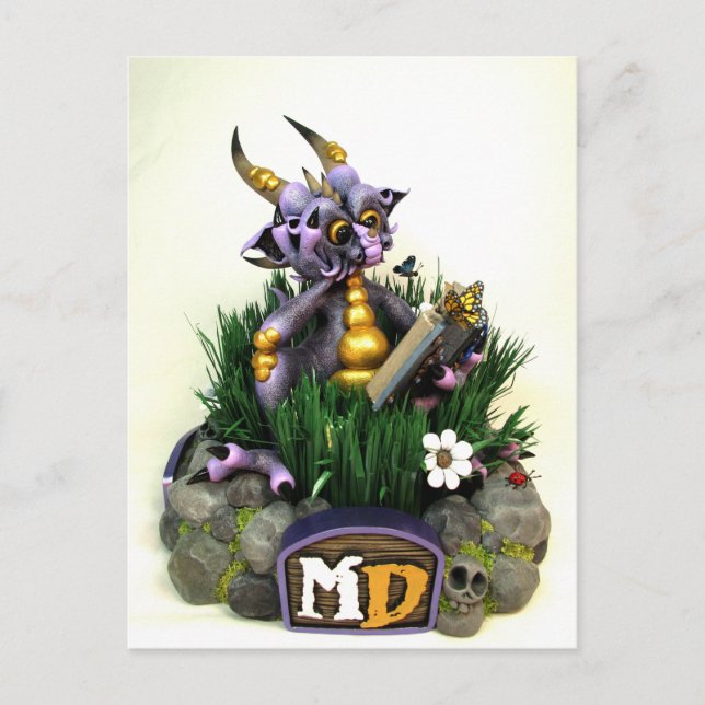 MD Purple Reading Dragon Postcard (Front)