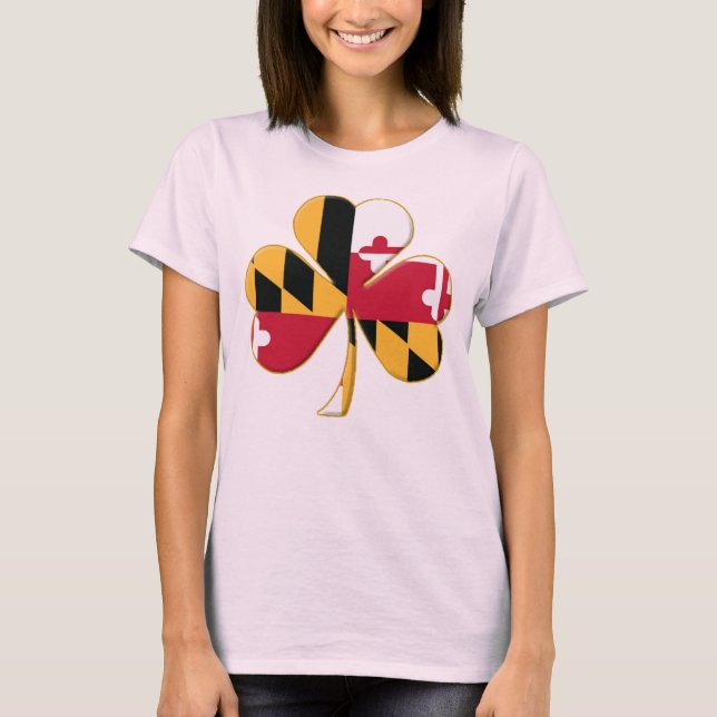 MD Shamrock Flag T-Shirt (Front)