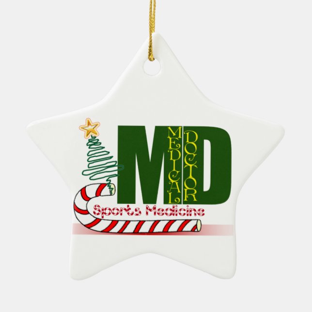 MD SPORTS MEDICINE CHRISTMAS MEDICAL DOCTOR CERAMIC TREE DECORATION (Front)