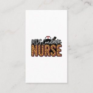 MDS Coordinator Nurse Vintage Leopard Shirt Design Business Card