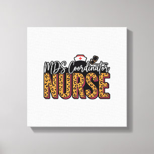 MDS Coordinator Nurse Vintage Leopard Shirt Design Canvas Print