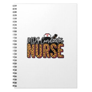 MDS Coordinator Nurse Vintage Leopard Shirt Design Notebook