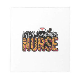 MDS Coordinator Nurse Vintage Leopard Shirt Design Notepad