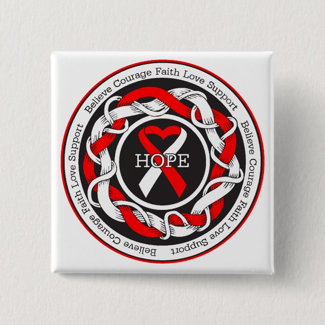 MDS Hope Intertwined Ribbon 15 Cm Square Badge (Front)