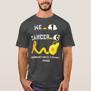 Me 1 Cancer 0 Childhood Cancer Awareness Month Rib T-Shirt